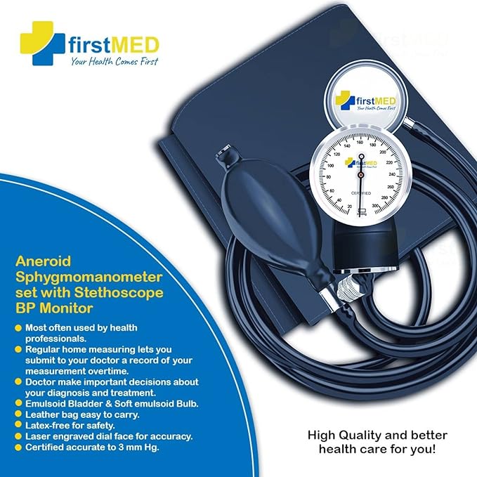 firstMED FM06 Aneroid Sphygmomanometer with Stethoscope Bp Monitor