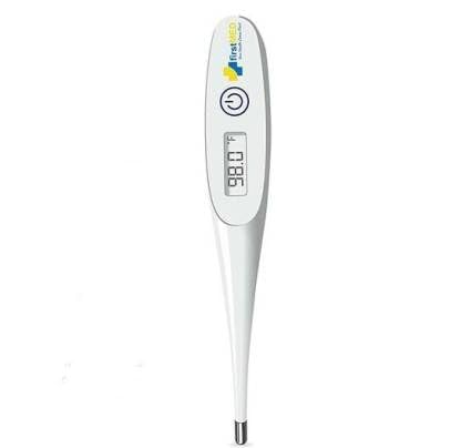 Firstmed Digital Medical Thermometer with Flexible Tip for Accurate Temperature Readings, Quick Response Time, Easyto-Read Display, Portable Design (Black)