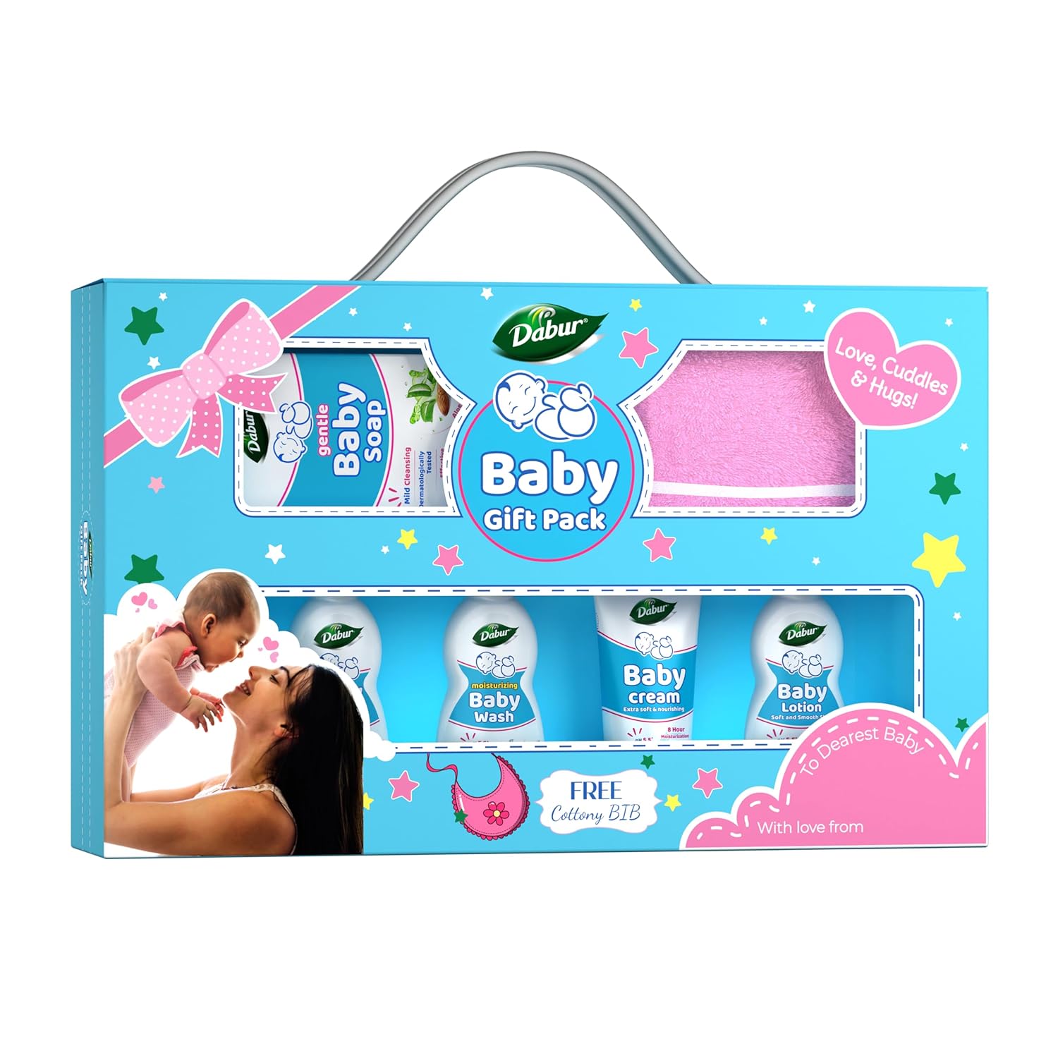 Dabur Baby Gift Pack with 5 Baby Skincare & Haircare Products | Baby Gift Set for New Born | Baby Shower Gift Combo | New Born Baby Gift | New Born Baby Essentials