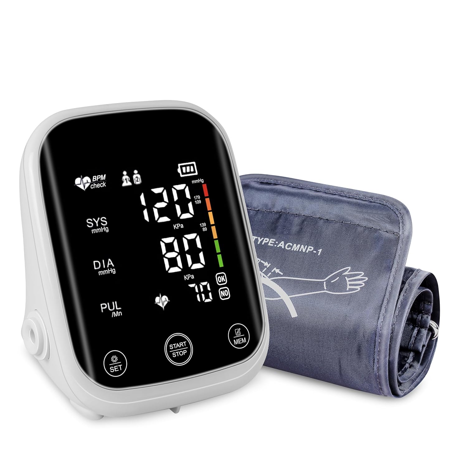 Firstmed FM-03 Automatic Digital Talking Blood Pressure Monitor - Free Thermometer, Accurate Readings, Type-C Charging (Black)